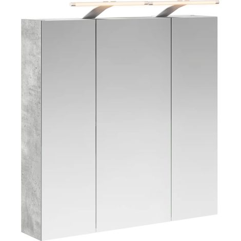 Maison Exclusive - Mobiletto per specchio da bagno Grigio cemento