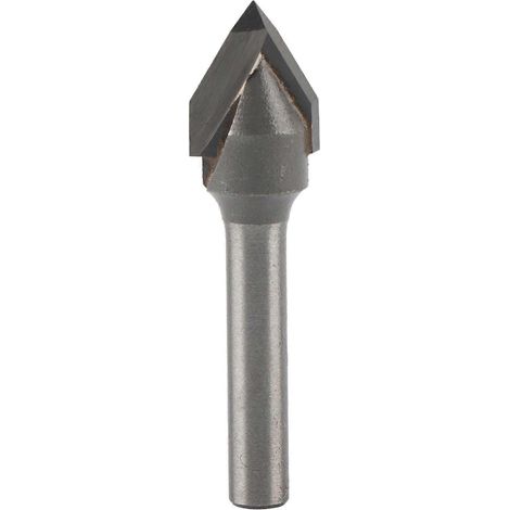 Fräser 60 Grad V-Typ 45 Kohlenstoffstahl 6mm Schaft mit Legierungskopf Holzbearbeitungswerkzeug (60 Grad)