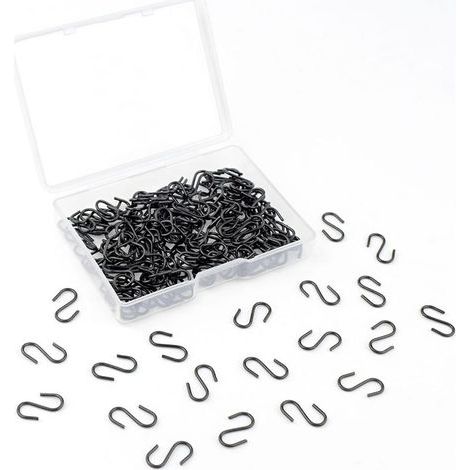 100 pièces mini crochets en forme de S en acier inoxydable,crochets métalliques en forme de S avec boîte de rangement,utilisés pour suspendre des bijoux,des porte-clés,du bricolage,de (1/5)