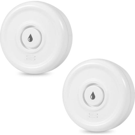 2 capteurs d'eau compacts pour détecter les inondations avec détecteur d'eau d'alarme 100 DB pour cuisine salle à manger. (1/5)