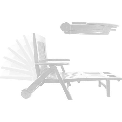 Tumbona Plegable Ipae Pro color blanco con Ruedas 72 X 195 X 101 Cm (1/5)
