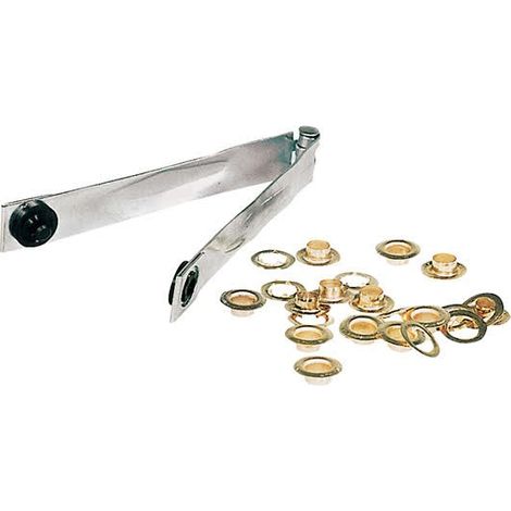 Pinza per Anelli Occhielli Vela Tendoni 160mm Occhiellatrice Acciaio + 13 Anelli
