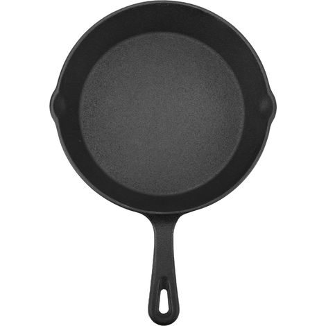Klassische kleine Bratpfanne aus Gusseisen für Campingausflüge, ideal zum Grillen von Steaks, Pfannkuchen und Pizza (26 cm) (1/5)