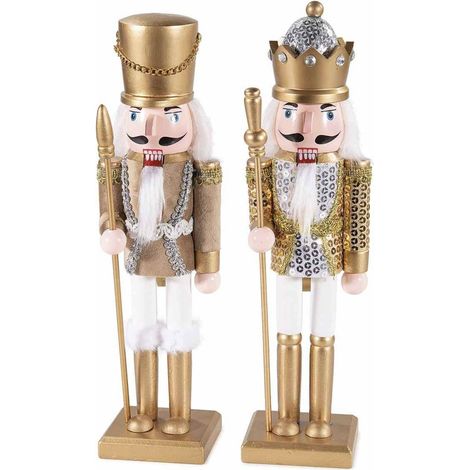 2 Soldatini Schiaccianoci Natalizi in Legno con Bocca in Movimento - Idea Regalo (1/3)