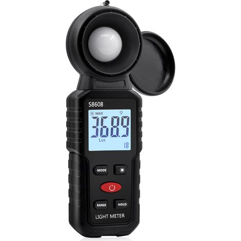 Digitales Luxmessgerät, Lichtmessung mit 0,1–200.000 Lux, tragbares digitales Umgebungslichtmessgerät, Reichweite bis zu 200.000 Lux für LED-Licht, Pflanzen