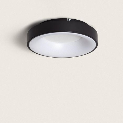 Plafón LED 30W Circular Metal Ø380 mm CCT Seleccionable Jacob Negro