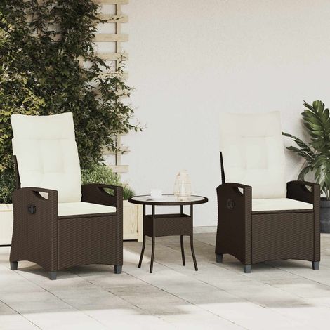 vidaXL  Garden Chair  2 pcs Brown and Cream 56 x 60 x 112 cm