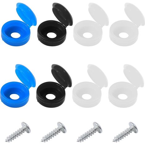 Vis avec Capuchons de Fixation pour Plaque D'immatriculation de Voiture,Accessoires Auto,Vis de Plaque D'immatriculation,Convient pour Voitures,Camions,Motos,VTT et Autres Véhicules (1/5)