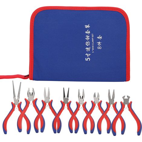 Schmuckschneidezange (8er-Set) mit 12,7 cm (5 Zoll) langem, zweifarbigem Griff und Oxford-Stoffbeutel. (1/5)