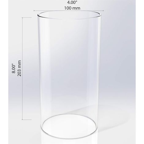 Grande lanterne en verre compatible avec les guirlandes lumineuses tempête, ouverte aux deux extrémités, 10 cm de large x 20 cm de haut, transparente. (1/4)