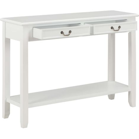 vidaXL Tavolo Consolle Bianco 110x35x80 cm in Legno
