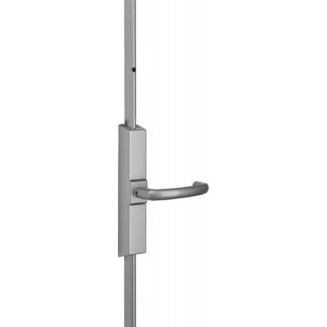 Vachette – Crémone pompier type ST 742 CFPF pour porte coupe-feu – Poignée rotative avec indexage 90° – Capot zamak époxy gris (1/3)