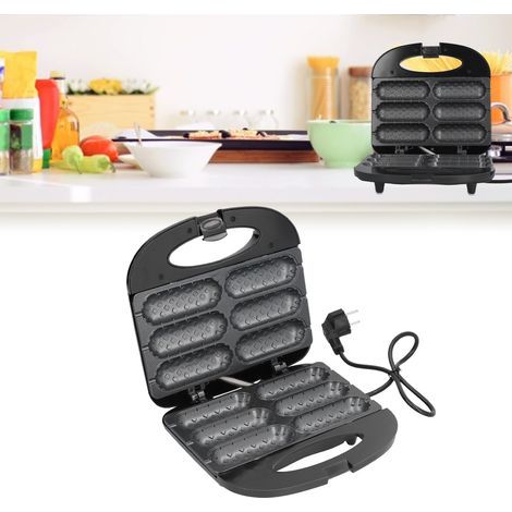 Grille-pain double face 6 trous 750W pour hot-dogs, appareil petit-déjeuner ménager avec prise EU 220‑240V