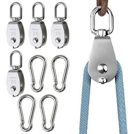 4 Pièces Poulie De Levage Cordes en Acier Inoxydable (1/5)
