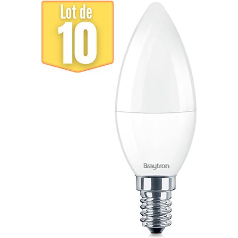 Le lot de 10 ampoules LED flamme 5W (Eq. 35W) E14 4000K (1/5)