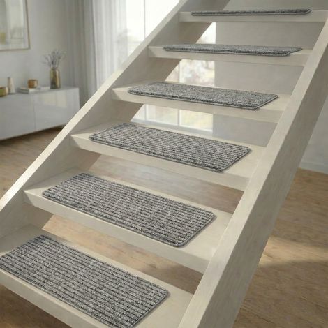 Tappeto per scale Turbo Grey - 25x60 cm - Autoadesivo - Lavabile in lavatrice (1/3)