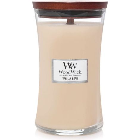 Candela WoodWick vanilla bean stoppino legno 110-120h (1/3)