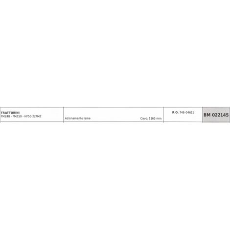 Cavo azionamento lame MTD trattorino FMZ48 FMZ50 HF50-22FMZ cavo 1165 mm