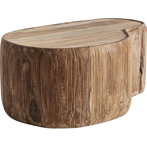 Table basse bois de chemin de fer style rustique brun clair - Brun clair bois naturel sablé (1/5)
