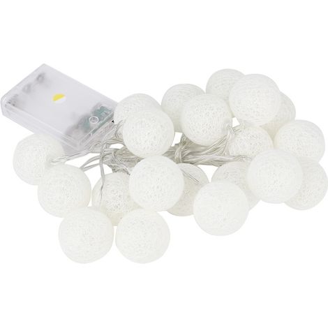 Dispositif décoratif LED, KkvoGmle, 20 boules de coton, beige, 2,3 mètres, éclairage doux et agréable (1/5)