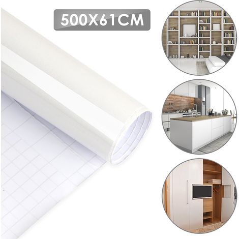 Randaco 2x Klebefolie, für DIYs, Renovierungen, Möbel & Küche, Dekofolie selbstklebend, PVC Möbelfolien, 500x61 cm, weiß (1/5)