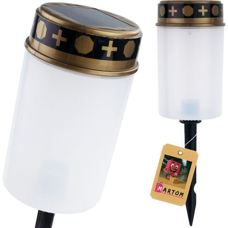 Solar-LED-Kerze TG80339-1 Grablaterne für warmes Friedhofslicht (1/5)
