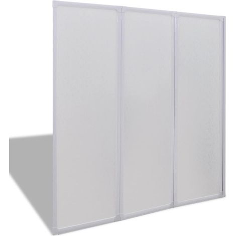 Mampara de bañera con 3 solapas escamoteables 117 x 120 cm baño 020003746