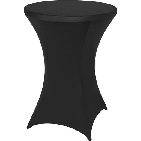 Schwarze Spandex-Tischdecke, Cocktail-Tischdecke, runde Stretch-Tischdecke mit hohen Füßen, geeignet für Partys, Bars, Hochzeiten, Geburtstage, Bankette, 80 x 110 cm (1/5)
