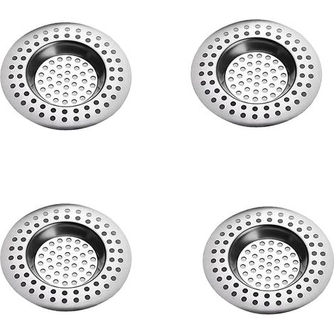 4Pcs Filtre Evier, Acier Inoxydable, 90 Trous, Drainage Rapide, Anti-Obstruction, Cuisine Salle De Bain