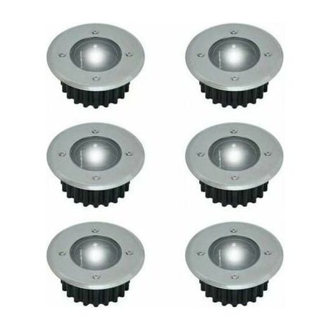 Spots Solaires Encastrables - - 6 Lampes - Acier Inoxydable - Diamètre 85mm - Éclairage Extérieur ENEVAOCT (1/4)