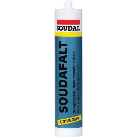 Soudal Bitumen Dichtmasse Soudafalt für bituminöse Untergründe, Bitumenkleber ideal zur Notfallreparatur, 310ml schwarz
