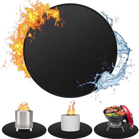 Tapete para hoguera de 19.5 pulgadas para estufa individual, mesa, hoguera ignífuga para accesorios de estufa individual, alfombrilla pequeña debajo de la parrilla para proteger tu mesa, fácil de (1/5)