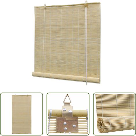 Naturfarbene Rollos - Bambusrollo Natur 80x160 cm (1/5)