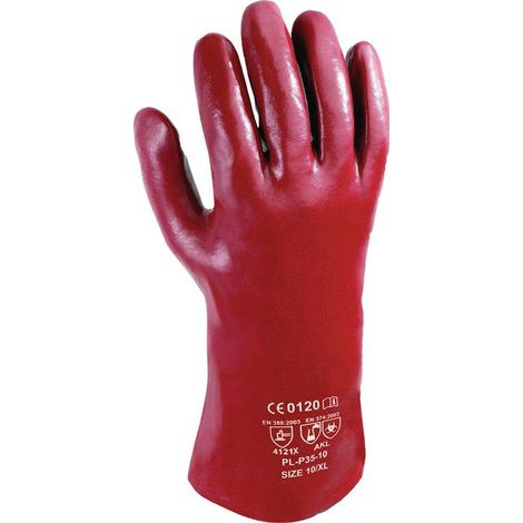 Guante químico Pirat talla 10 marrón rojizo EN 388.EN 374 PSA III ASATEX (Por 12)