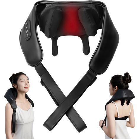 Massaggiatore per il muscolo trapezio - massaggiatore per collo e spalle - massaggiatore per la colonna cervicale - termoterapia per collo e spalle - sciarpa massaggiante per