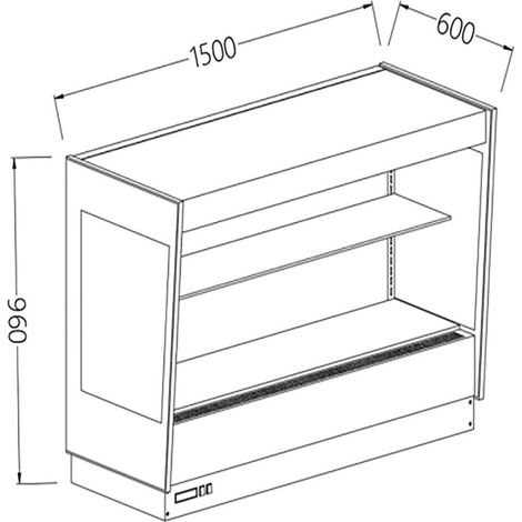 Option- meuble haut réfrigéré ventilé 1500 x 600 x 960mm - Diamond