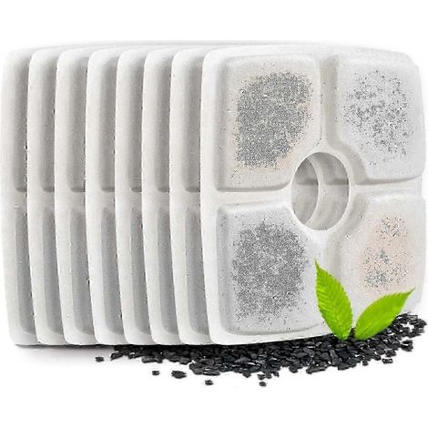 Lot de 8 filtres de rechange adaptés aux fontaines pour animaux (1/5)