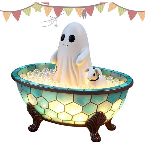 Lampe d'ambiance LED fantôme effrayante pour Halloween (11,51011,5 cm), lampe décorative de bureau à brancher. (1/5)