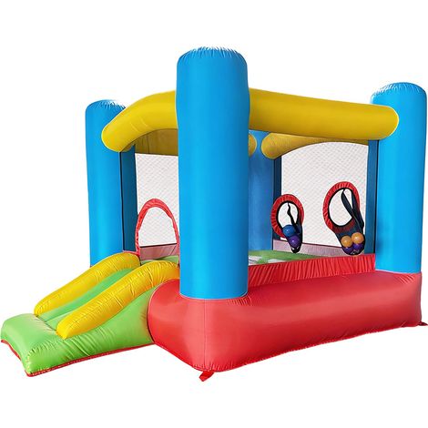 HOME DELUXE - Castello gonfiabile gonfiabile con scivolo e vasca con palline FABI