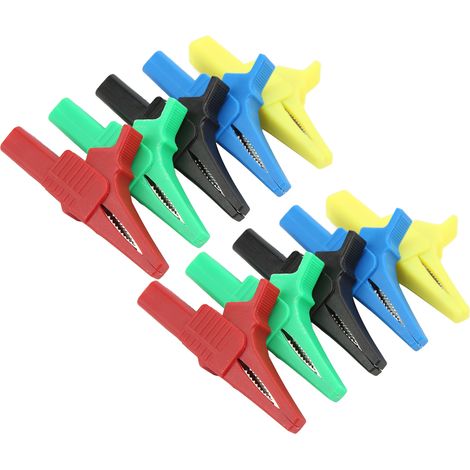 Lot de 10 pinces de test d'alimentation J.60039, modèle professionnel de sécurité, avec trous d'insertion de 4 mm, adaptées aux instruments électroniques (1/5)
