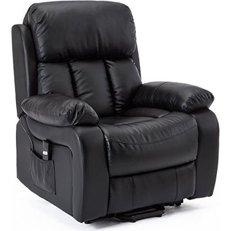 CHESTER BLACK RISE LEATHER RECLINER CHAIR