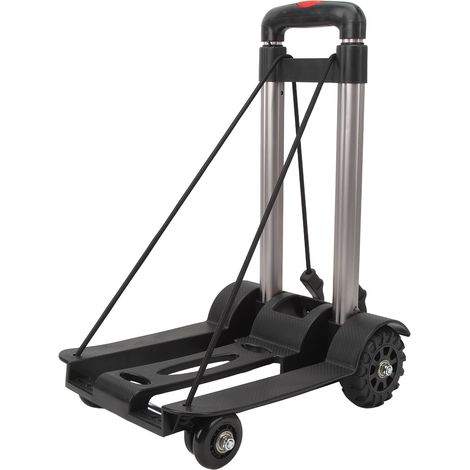Chariot de manutention pliable 50 kg en alliage d'aluminium avec roues et cordes élastiques pour les voyages, les déménagements, les courses et le bureau. (1/5)