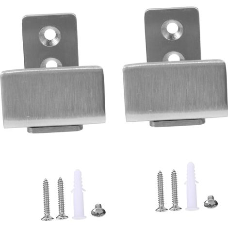 2 pièces guide de sol pour porte coulissante, inox, argenté (1/5)