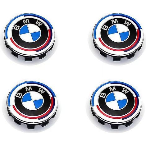 Lot de 4 enjoliveurs de roue avec logo BMW, badge central jante 56mm, emblème moyeu auto, accessoire voiture, couvercle enjoliveur pour jantes, pack de 4 pastilles métal. (1/3)