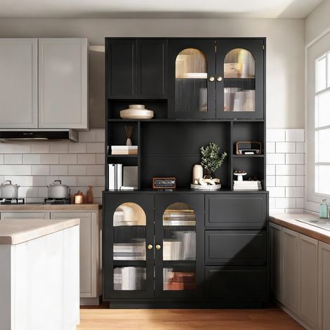Meuble buffet haut avec rangements et éclairage LED 269 x 76 x (1/5)