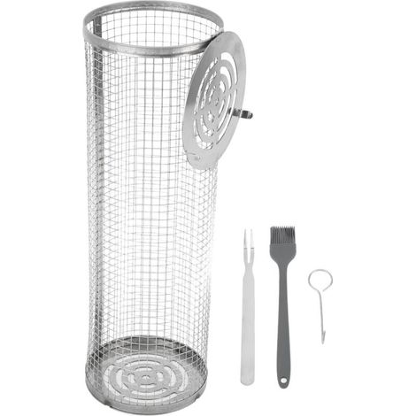 Panier de cuisson rond en acier inoxydable alimentaire pour BBQ, résistant aux hautes températures, antiadhésif et réutilisable, diamètre 31 cm (1/5)