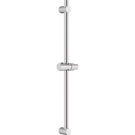 Barre de Douche Réglable, Barre Douch Acier Inoxydable 57cm Avec Support Réglable en Hauteur et en Angle, 71cm de Hauteur Totale, Chromé