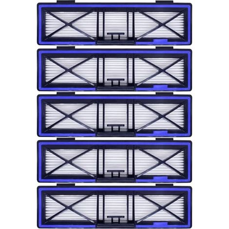 FOREHILL Confezione da 5 filtri HEPA H12 di ricambio blu compatibili con gli aspirapolvere robot Neato D10, D9, D8, D7, D6, D5, D4, D3.