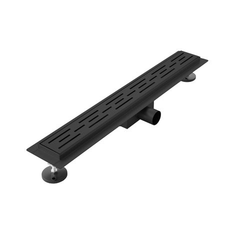 Adema Ralo caniveau de douche - 80cm - avec grille - avec bride - noir mat