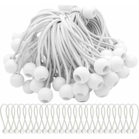 Lot de 50 tendeurs élastiques avec boules élastiques pour chapiteaux, tentes, banderoles et bâches. (1/4)